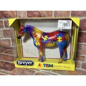 Breyer horse autism benefit model yearling puzzle piece rainbow  2015 NEW IN BOX